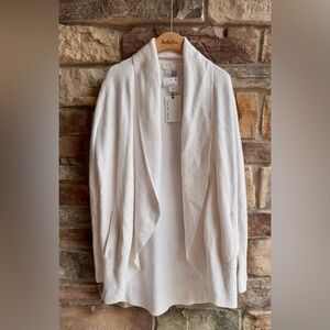 NWT BAREFOOT DREAMS CozyChic Lite Circle Cardi Women’s XL White Sweater Lounge